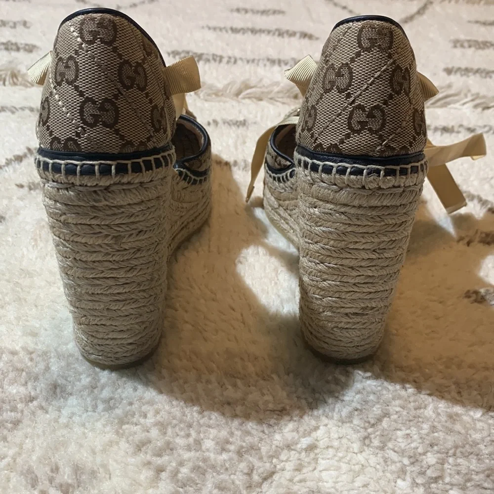 Gucci GG matelassé platform espadrille